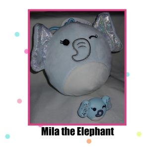 Mila the Elephant Mallow Clip + Clay Mini